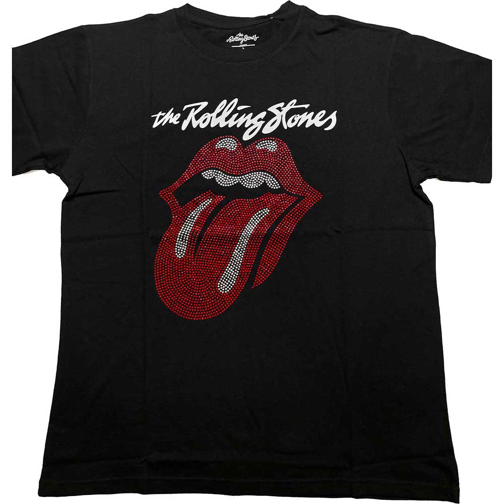 The Rolling Stones Unisex Embellished T-Shirt: Logo & Tongue (Diamante) Embellished T-Shirt