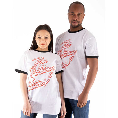 The Rolling Stones Unisex Ringer T-Shirt: Signature Logo Ringer T-Shirt