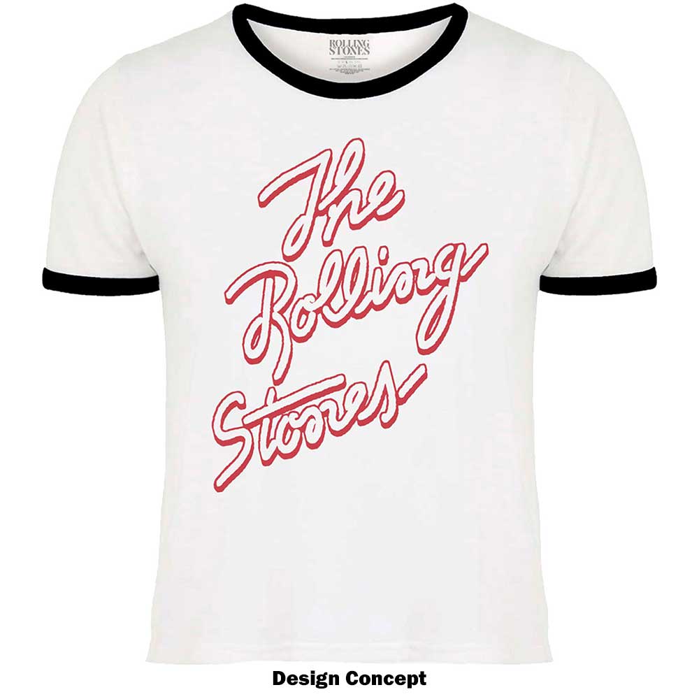 The Rolling Stones Unisex Ringer T-Shirt: Signature Logo Ringer T-Shirt