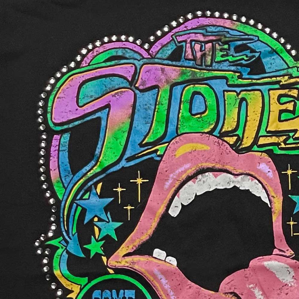 The Rolling Stones Unisex Embellished T-Shirt: Some Girls Neon Tongue (Diamante) Embellished T-Shirt