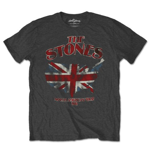 The Rolling Stones Unisex T-Shirt: Union Jack US Map T-Shirt