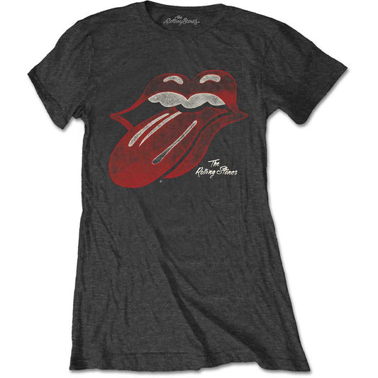 The Rolling Stones Ladies T-Shirt: Vintage Tongue Logo T-Shirt