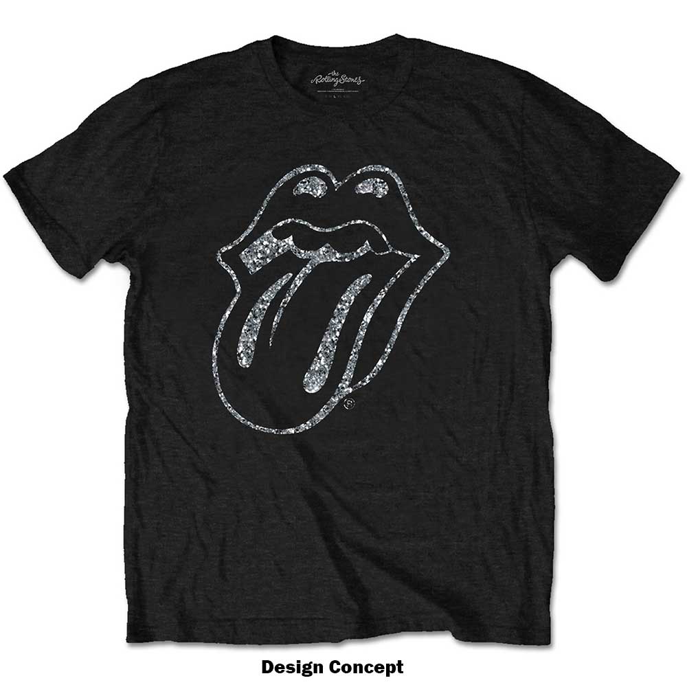 The Rolling Stones Unisex Embellished T-Shirt: Tongue (Diamante) Embellished T-Shirt