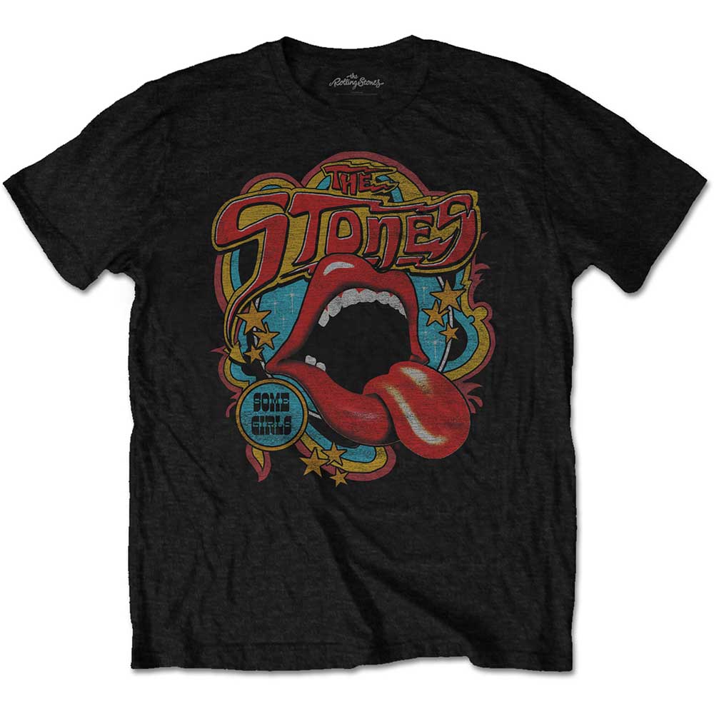 The Rolling Stones Unisex T-Shirt: Retro 70s Vibe (Soft Hand Inks) T-Shirt