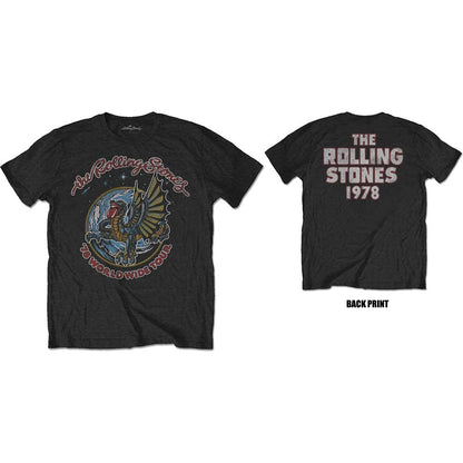 The Rolling Stones Unisex T-Shirt: Dragon '78 (Back Print) T-Shirt