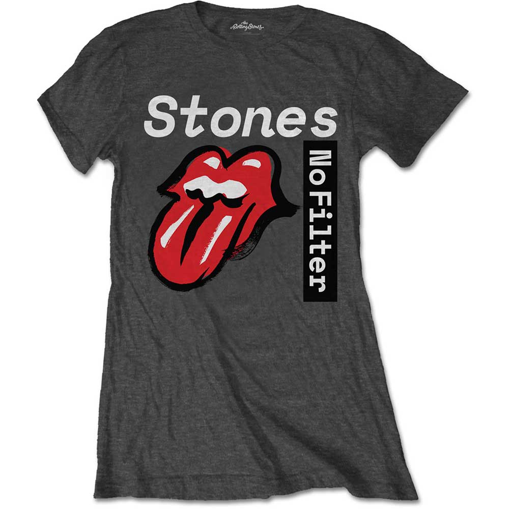 The Rolling Stones Ladies T-Shirt: No Filter Text T-Shirt