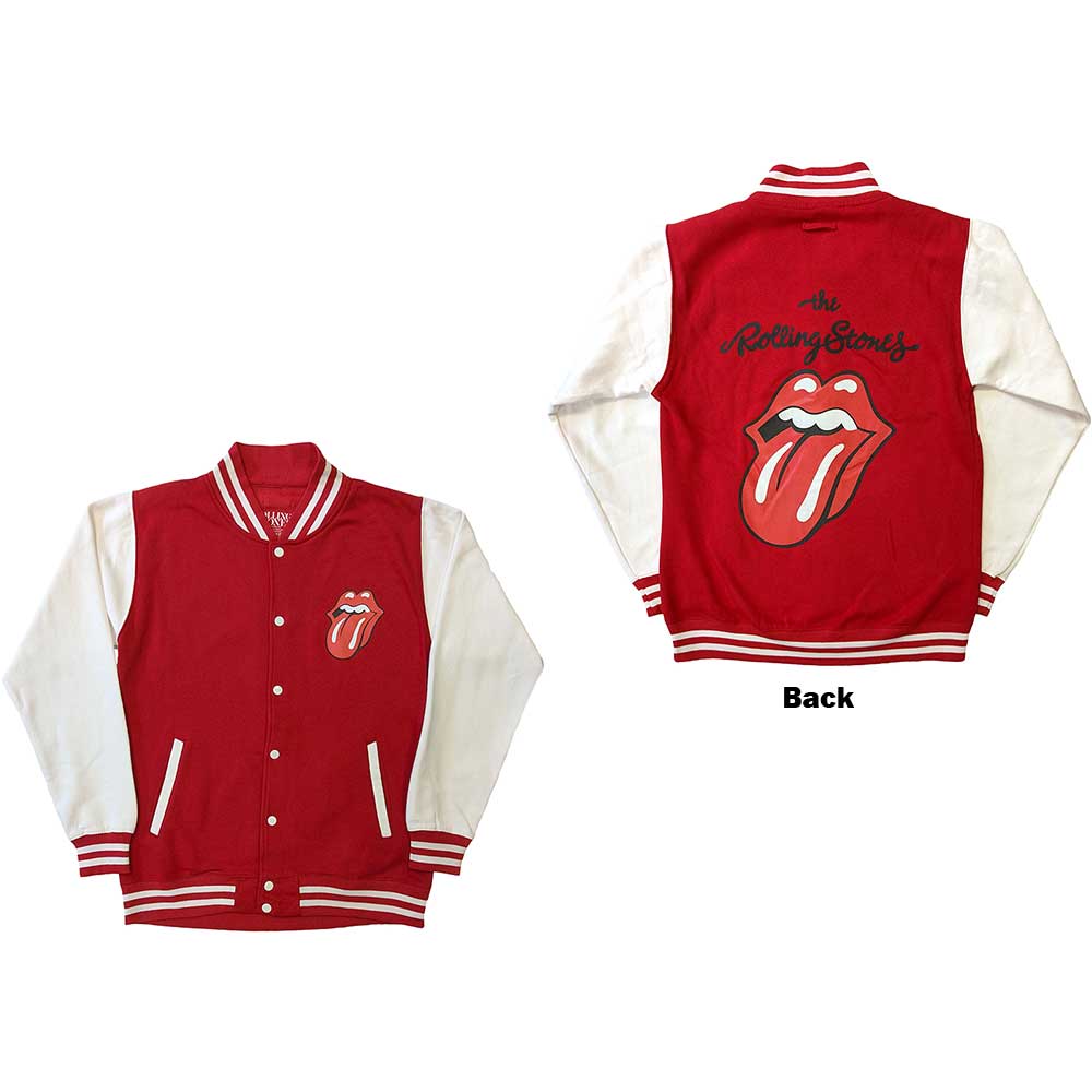 The Rolling Stones Unisex Varsity Jacket: Classic Tongue (Back Print) Varsity-jas