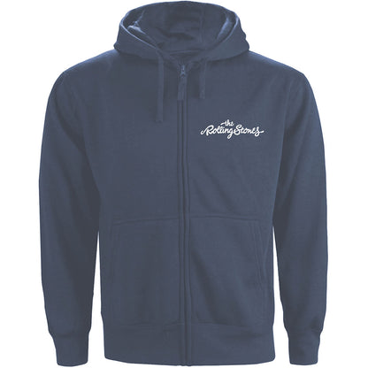 The Rolling Stones Unisex Zipped Hoodie: Classic Tongue (Back Print) Ritshoodie