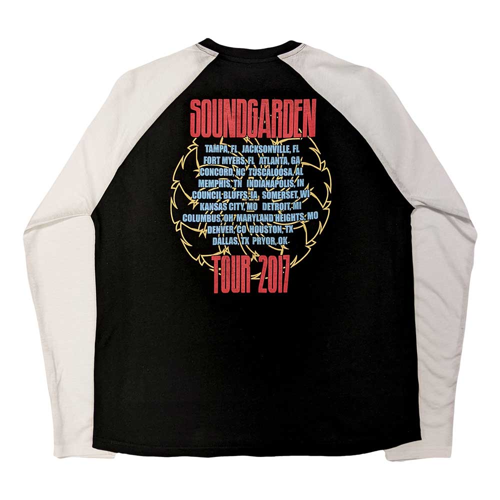 Soundgarden Unisex Raglan T-Shirt: Tour 2017 (Back Print) Raglan T-Shirt