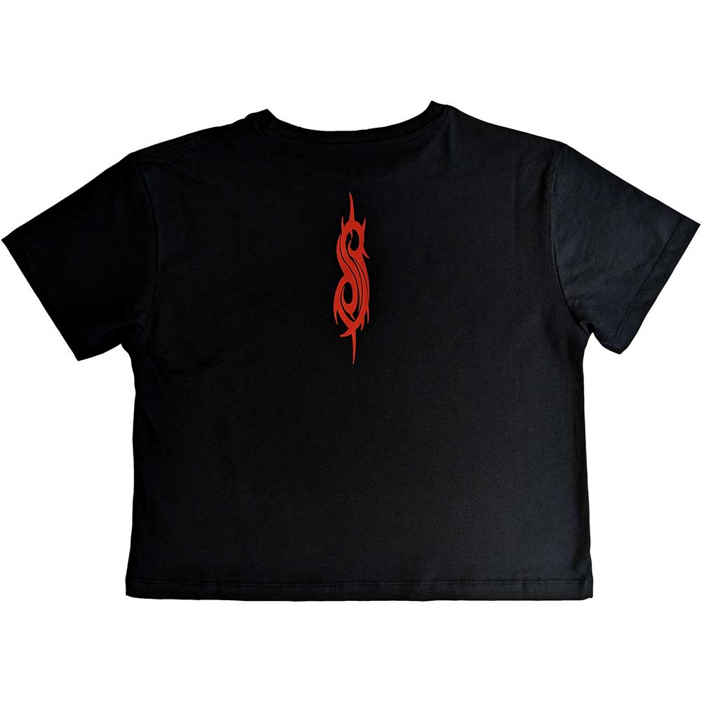Slipknot Ladies Crop Top: Band Frame (Back Print) Crop Top