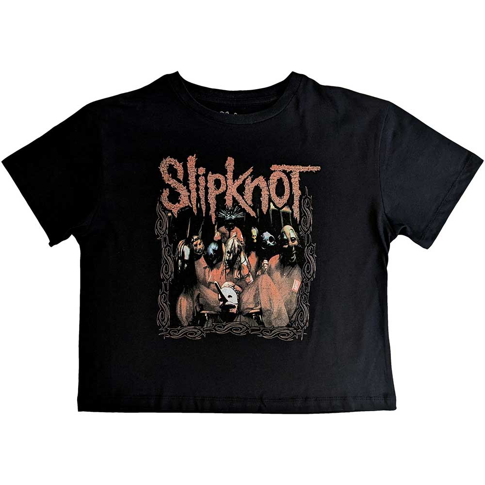 Slipknot Ladies Crop Top: Band Frame (Back Print) Crop Top
