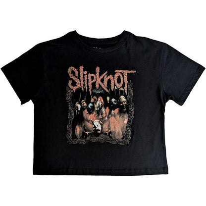 Slipknot Ladies Crop Top: Band Frame (Back Print) Crop Top