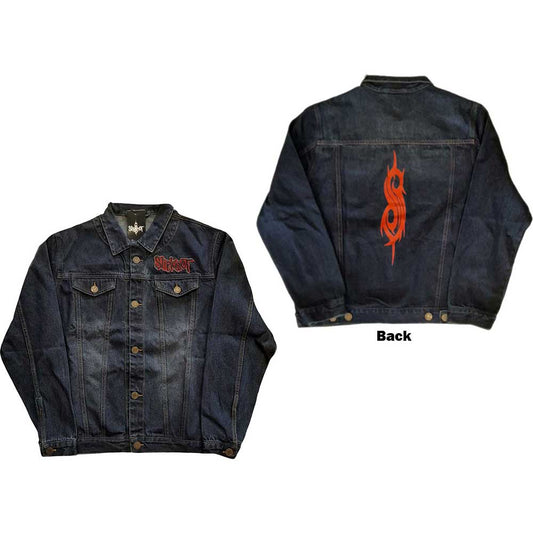 Slipknot Unisex Denim Jacket: Tribal Logo (Back Print) Spijkerjas