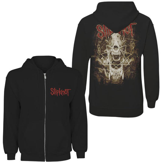 Slipknot Unisex Zipped Hoodie: Skull Teeth (Back Print) Ritshoodie