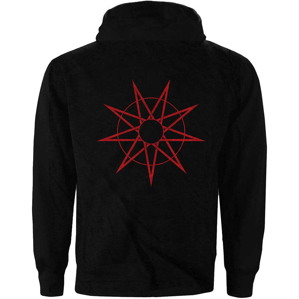 Slipknot Ladies Zipped Hoodie: 9 Point Star (Back Print) Ritshoodie