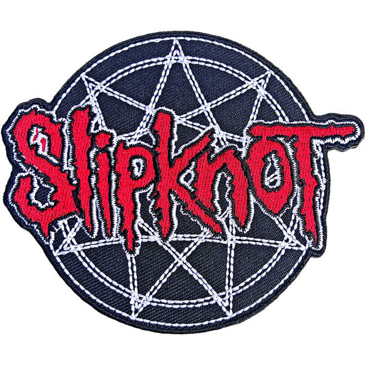 Slipknot Standard Patch: Red Logo Over Nonogram Standaard patch