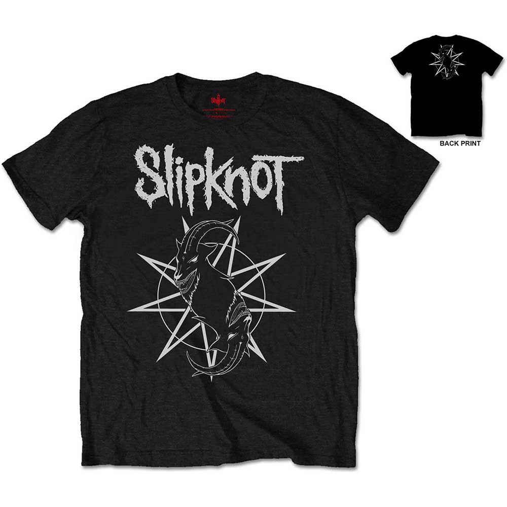 Slipknot Unisex T-Shirt: Goat Star Logo (Back Print) T-Shirt