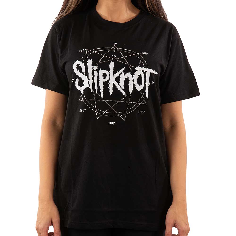 Slipknot Unisex Embellished T-Shirt: Logo Star (Diamante) Embellished T-Shirt