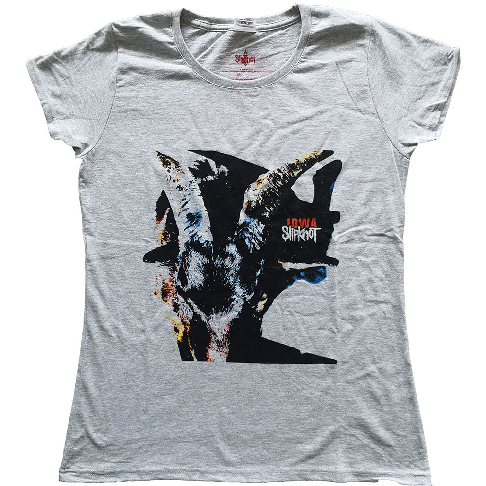 Slipknot Ladies T-Shirt: Iowa Goat Shadow (Back Print) T-Shirt