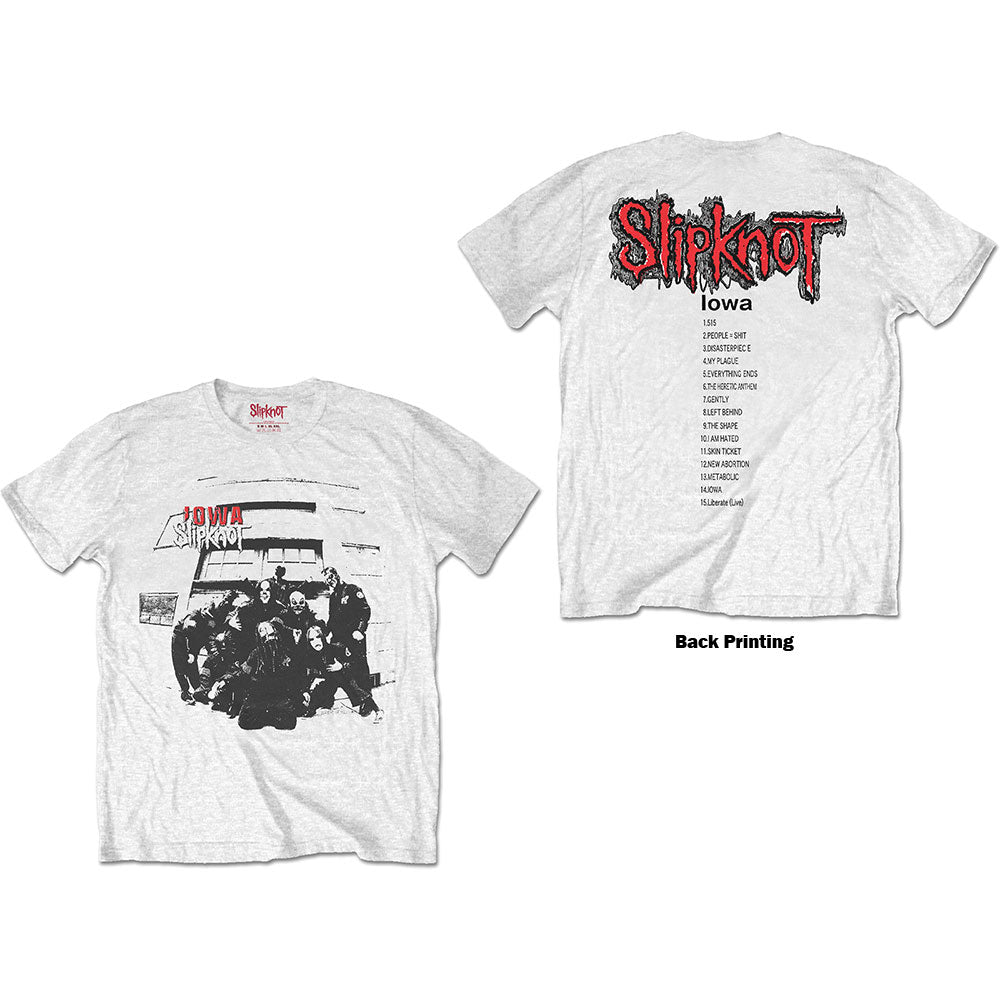 Slipknot Unisex T-Shirt: Iowa Track List (Back Print) T-Shirt