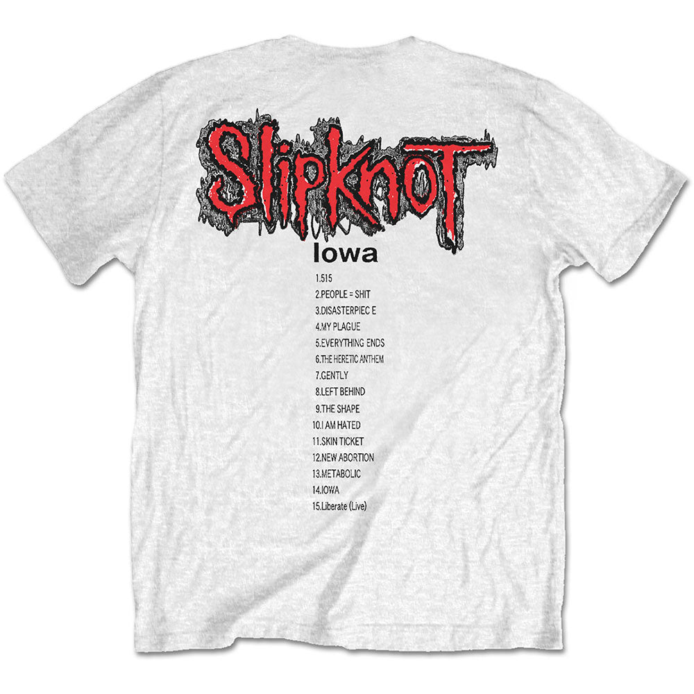 Slipknot Unisex T-Shirt: Iowa Track List (Back Print) T-Shirt