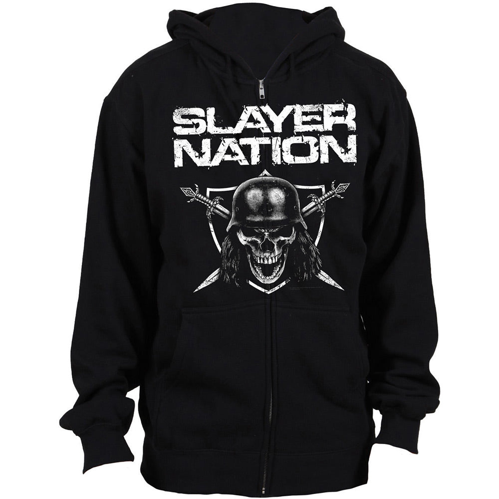 Slayer Unisex Zipped Hoodie: Slayer Nation Ritshoodie