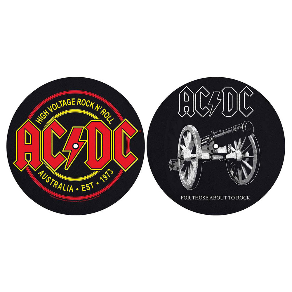 AC/DC Turntable Slipmat Set: For Those About To Rock/High Voltage Set draaitafel-slipmatten