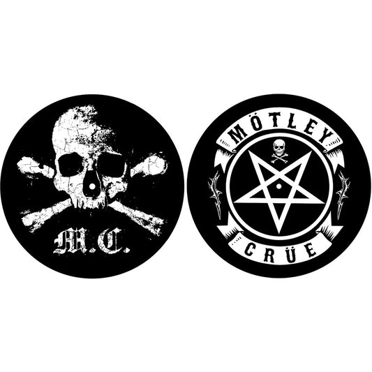 Motley Crue Turntable Slipmat Set: Skull/Pentagram Set draaitafel-slipmatten