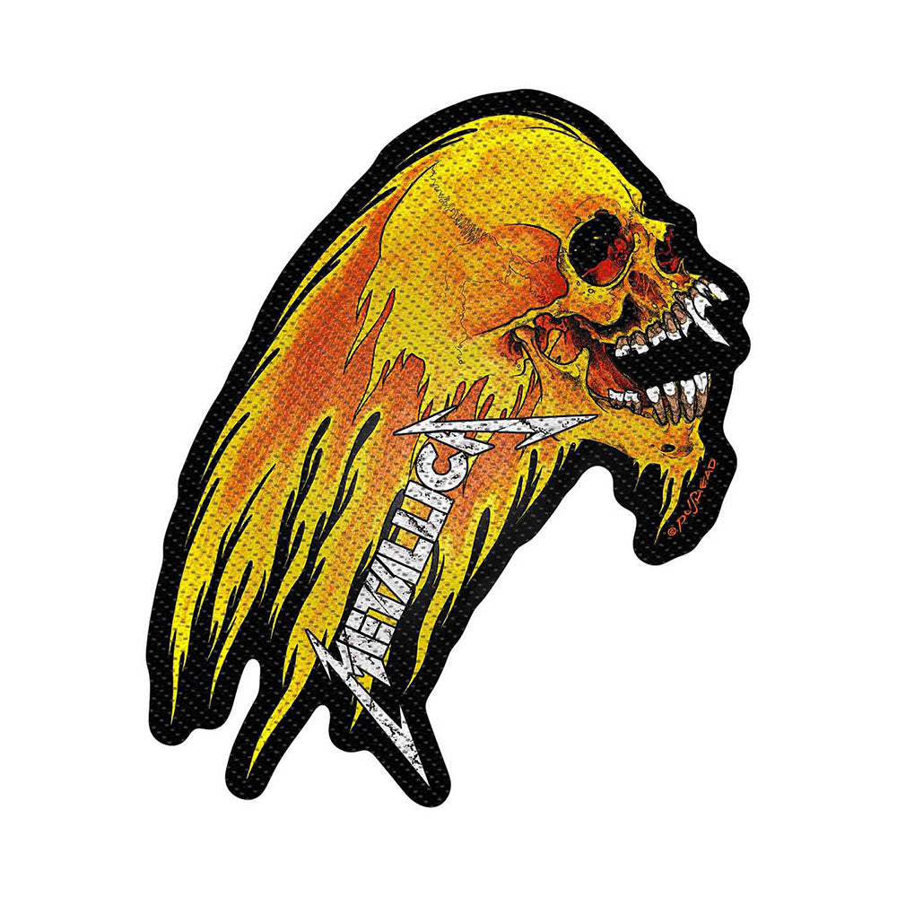 Metallica Standard Patch: Flaming Skull Cut-Out (Loose) Standaard patch