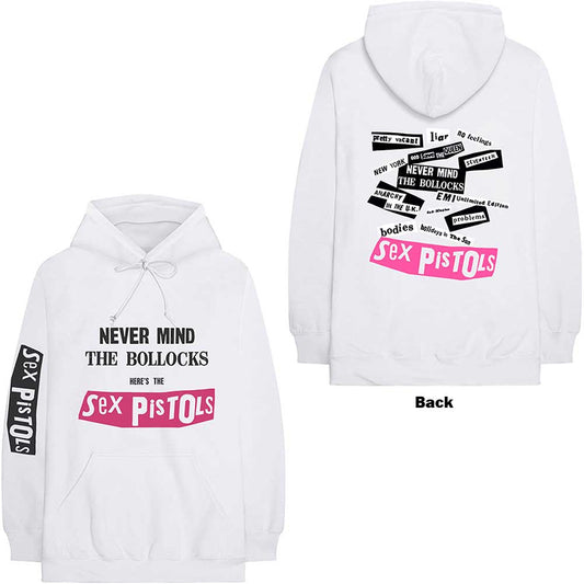 The Sex Pistols Unisex Pullover Hoodie: Never Mind The Bollocks (Back & Sleeve Print) Trui met capuchon