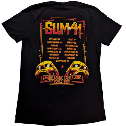 Sum 41 Unisex T-Shirt: Order In Decline Tour 2020 Candle Skull (Back Print) (Ex-Tour) T-Shirt