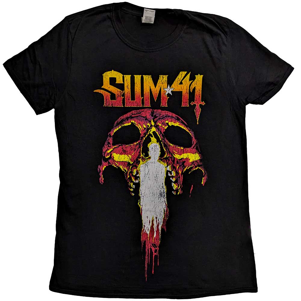 Sum 41 Unisex T-Shirt: Order In Decline Tour 2020 Candle Skull (Back Print) (Ex-Tour) T-Shirt