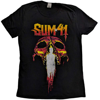 Sum 41 Unisex T-Shirt: Order In Decline Tour 2020 Candle Skull (Back Print) (Ex-Tour) T-Shirt