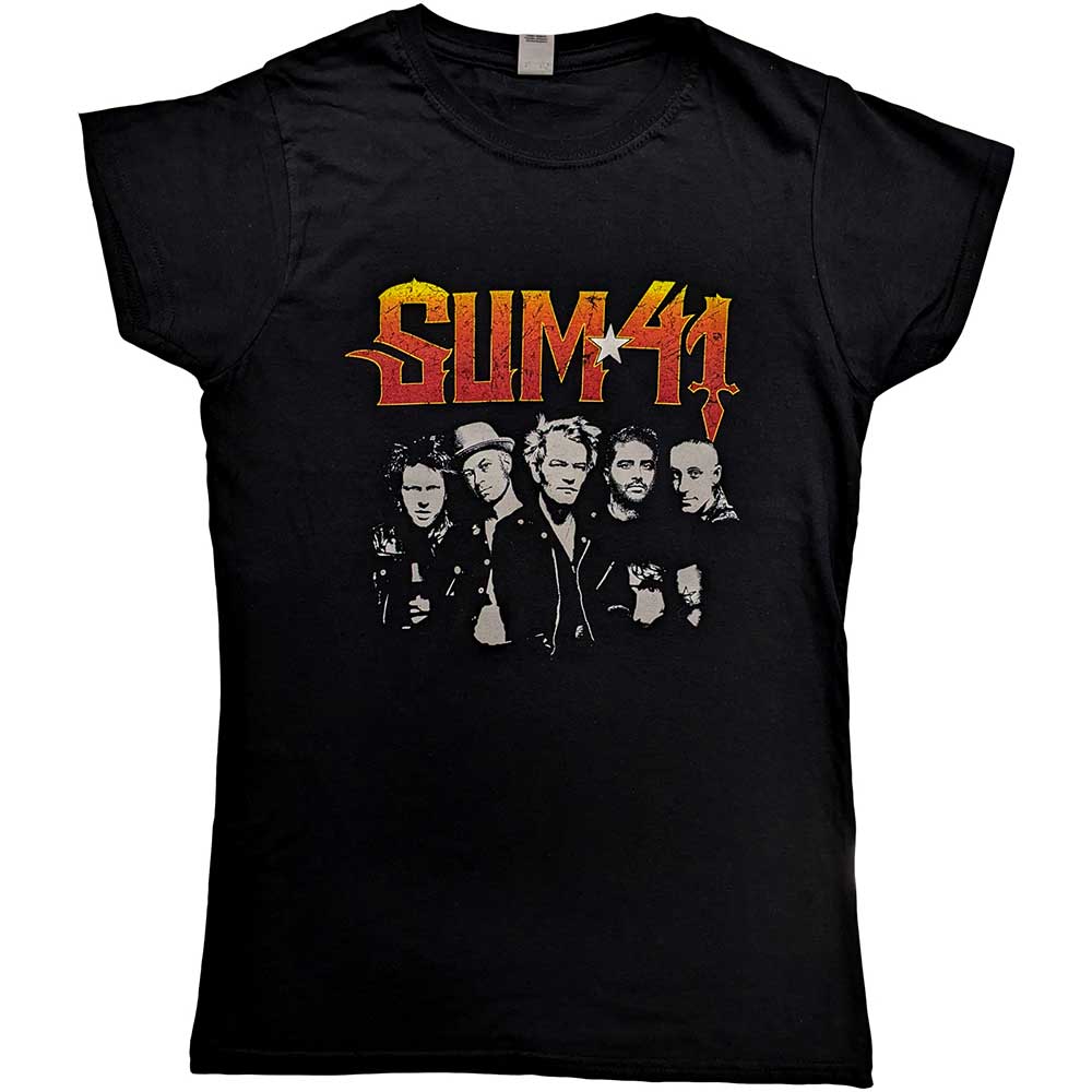 Sum 41 Ladies T-Shirt: Order In Decline Tour 2020 Band Photo (Back Print) (Ex-Tour) T-Shirt