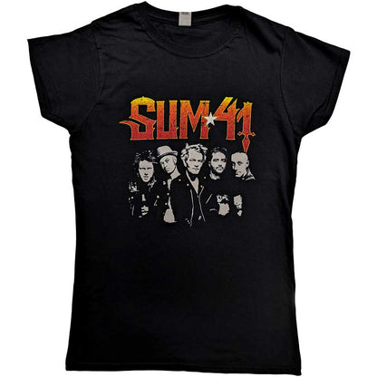 Sum 41 Ladies T-Shirt: Order In Decline Tour 2020 Band Photo (Back Print) (Ex-Tour) T-Shirt