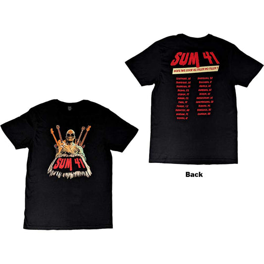 Sum 41 Unisex T-Shirt: Does This Look Like All Killer No Filler European Tour 2022 (Back Print) (Ex-Tour) T-Shirt