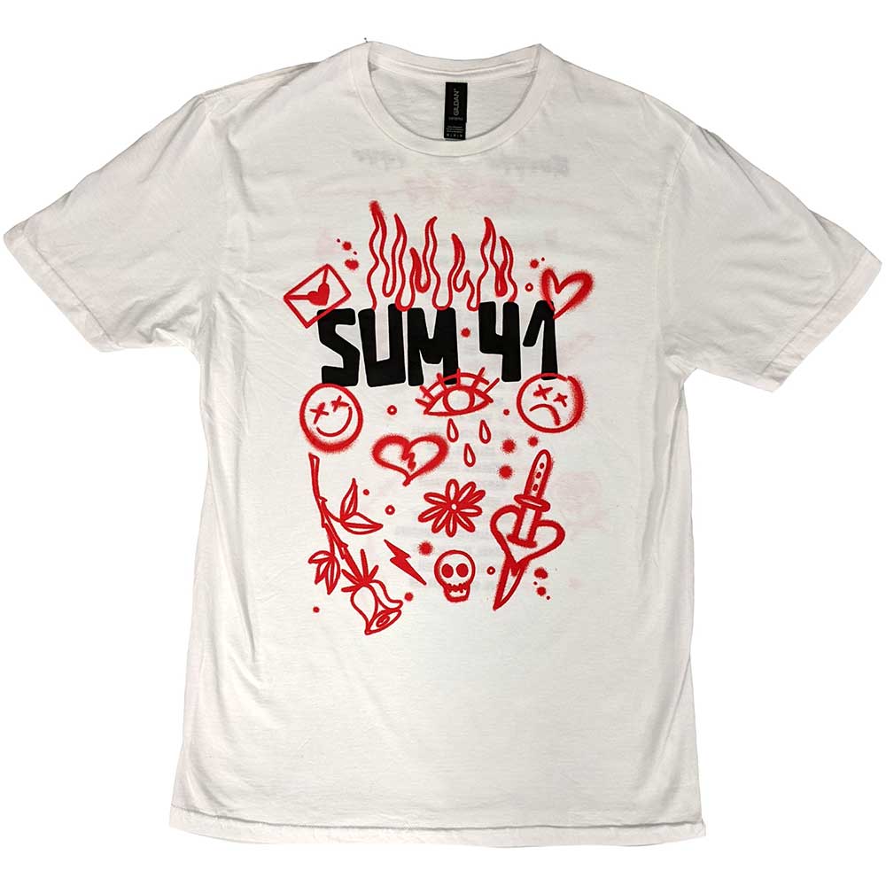 Sum 41 Unisex T-Shirt: Sketches European Tour 2022 (Back Print) (Ex-Tour) T-Shirt