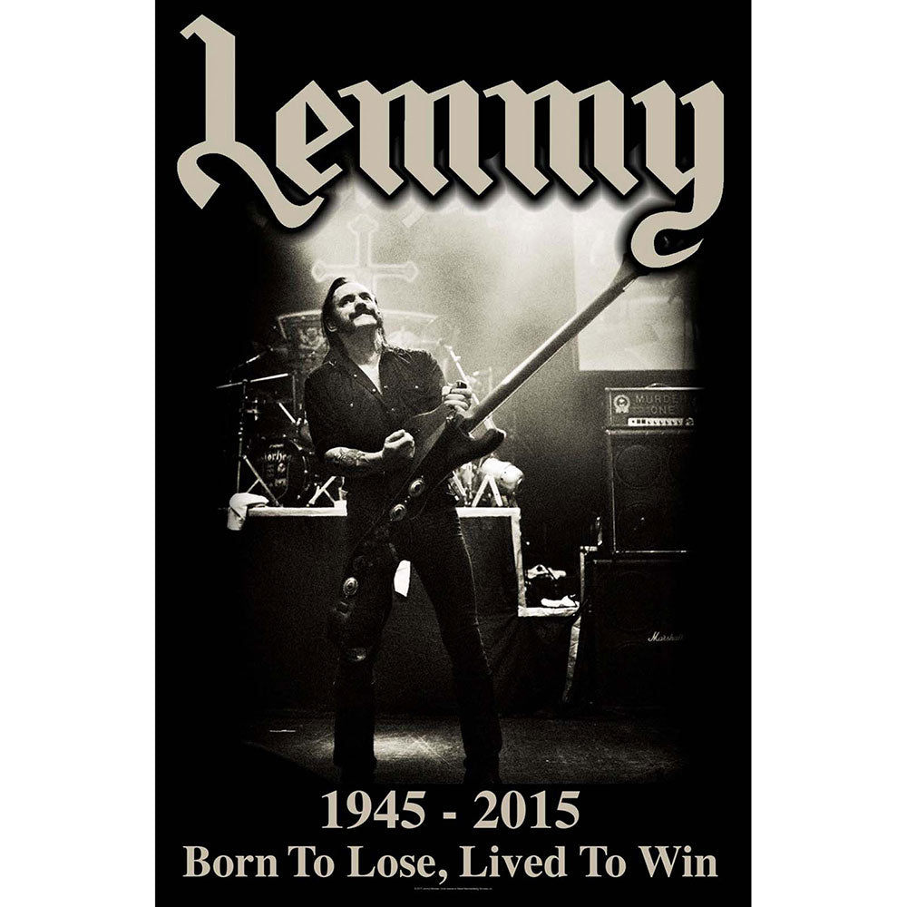 Lemmy Textile Poster: Lived to Win Textielposter
