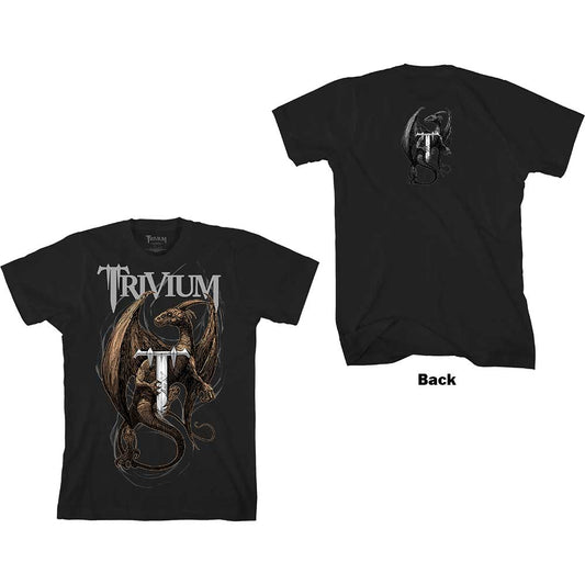 Trivium Unisex T-Shirt: Perched Dragon (Back Print) T-Shirt