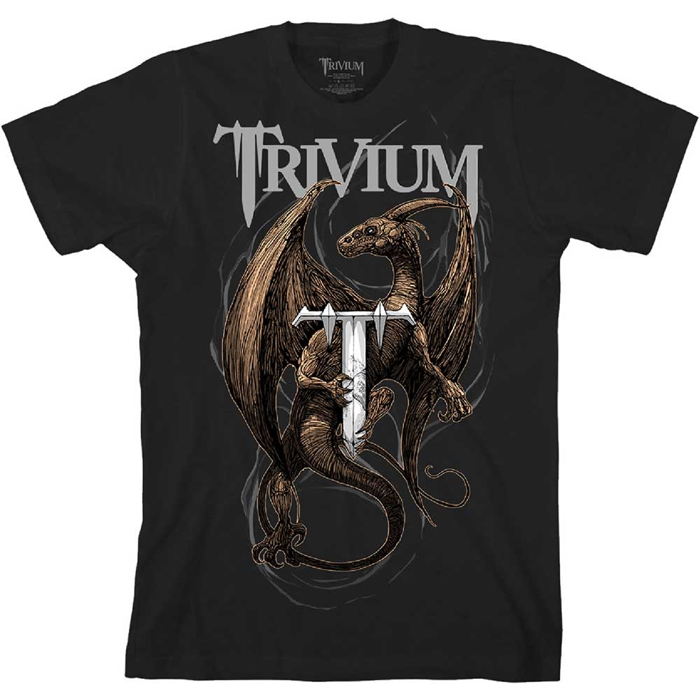 Trivium Unisex T-Shirt: Perched Dragon (Back Print) T-Shirt