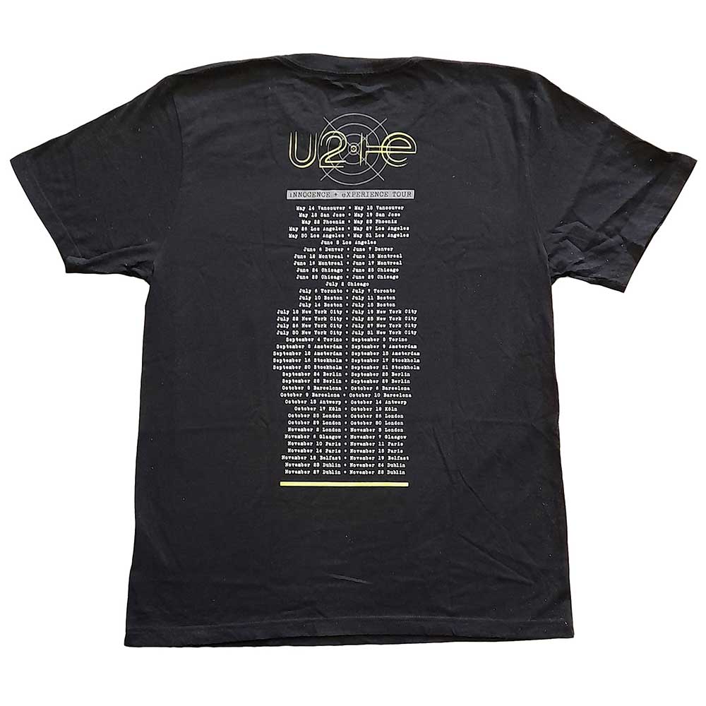 U2 Unisex T-Shirt: Stage Photo (Back Print) (Ex-Tour) T-Shirt