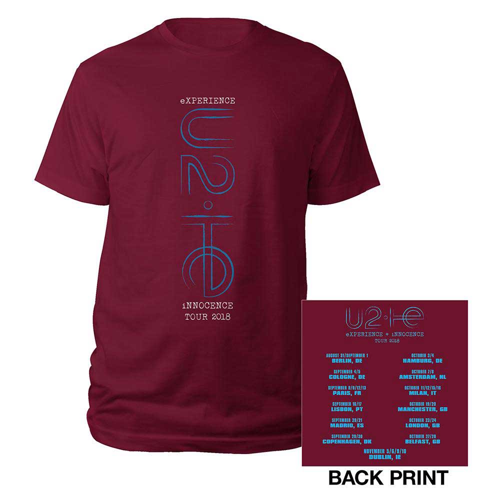 U2 Unisex T-Shirt: I+E London Event 2018 (Back Print) (Ex-Tour) T-Shirt