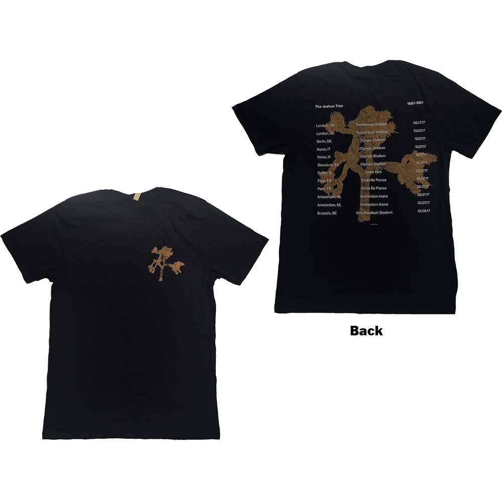U2 Unisex T-Shirt: Joshua Tree Dates 2017 (Back Print) (Ex-Tour) T-Shirt
