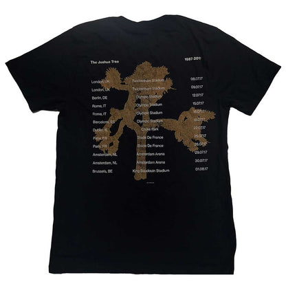 U2 Unisex T-Shirt: Joshua Tree Dates 2017 (Back Print) (Ex-Tour) T-Shirt