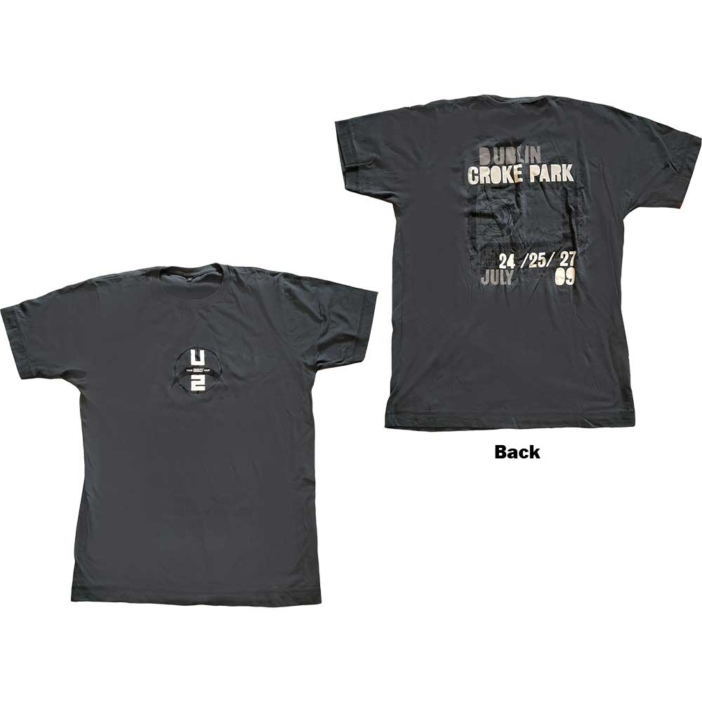 U2 Unisex T-Shirt: 360 Degree Tour Croke Park 2009 (Back Print) (Ex-Tour) T-Shirt