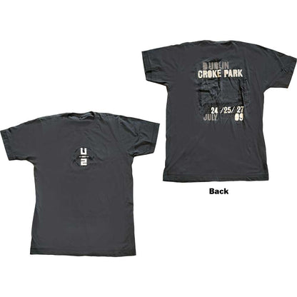 U2 Unisex T-Shirt: 360 Degree Tour Croke Park 2009 (Back Print) (Ex-Tour) T-Shirt