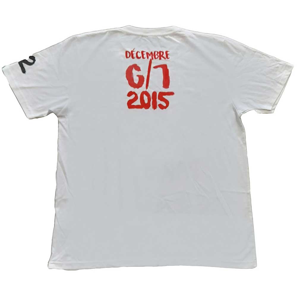 U2 Unisex T-Shirt: Paris 2015 Nous N'Avons Pas Peur (Back Print) (Ex-Tour) T-Shirt
