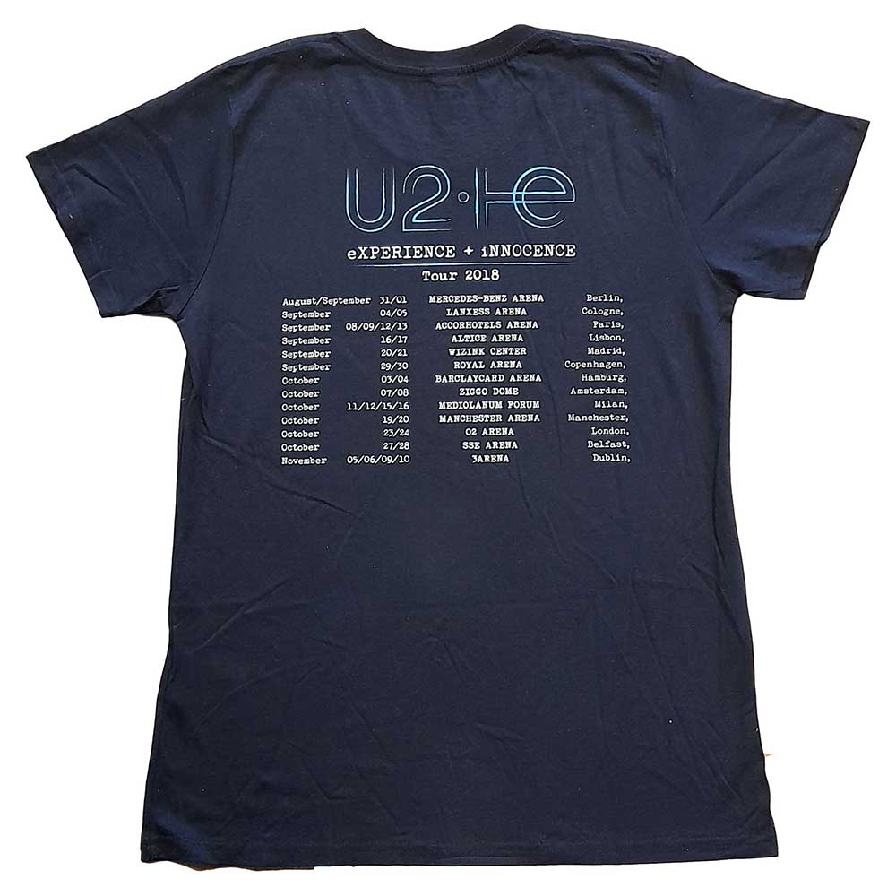 U2 Ladies T-Shirt: I+E 2018 Tour Dates (Back Print) (Ex-Tour) T-Shirt