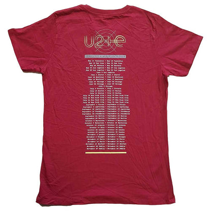 U2 Unisex T-Shirt: I+E 2015 Tour Dates (Back Print) (Ex-Tour) T-Shirt