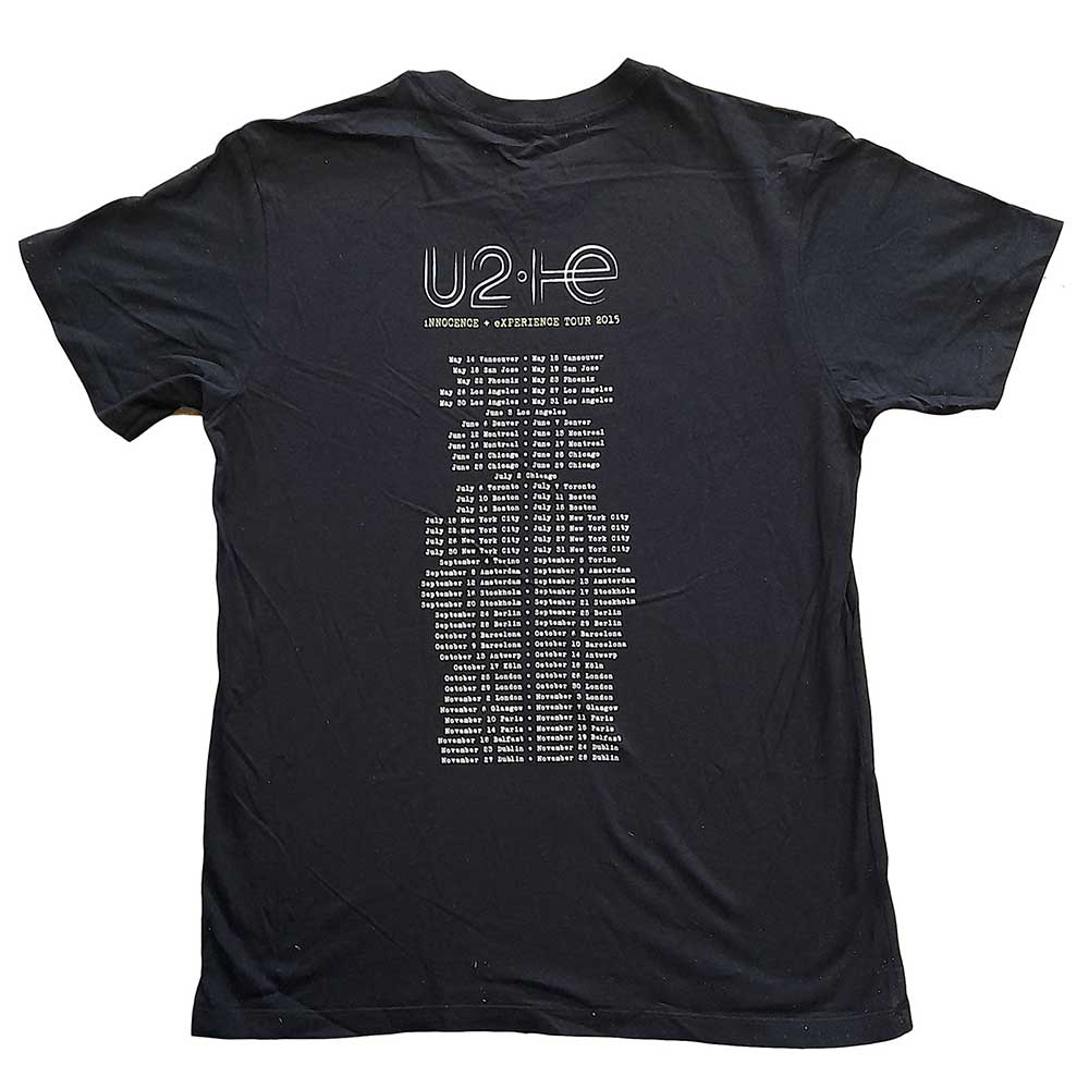 U2 Unisex T-Shirt: I+E Tour 2015 Band Silhouettes (Back Print) (Ex-Tour) T-Shirt